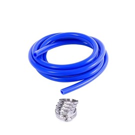 QINGYIWL 6 Meter Unterdruckschlauch KFZ Innendurchmesser 5mm Außendurchmesser 10mm Vakuum Silikonschlauch Auto, Hochtemperatur Vakuumschlauch mit 6 Klemmen Ø6-12mm (Blau)