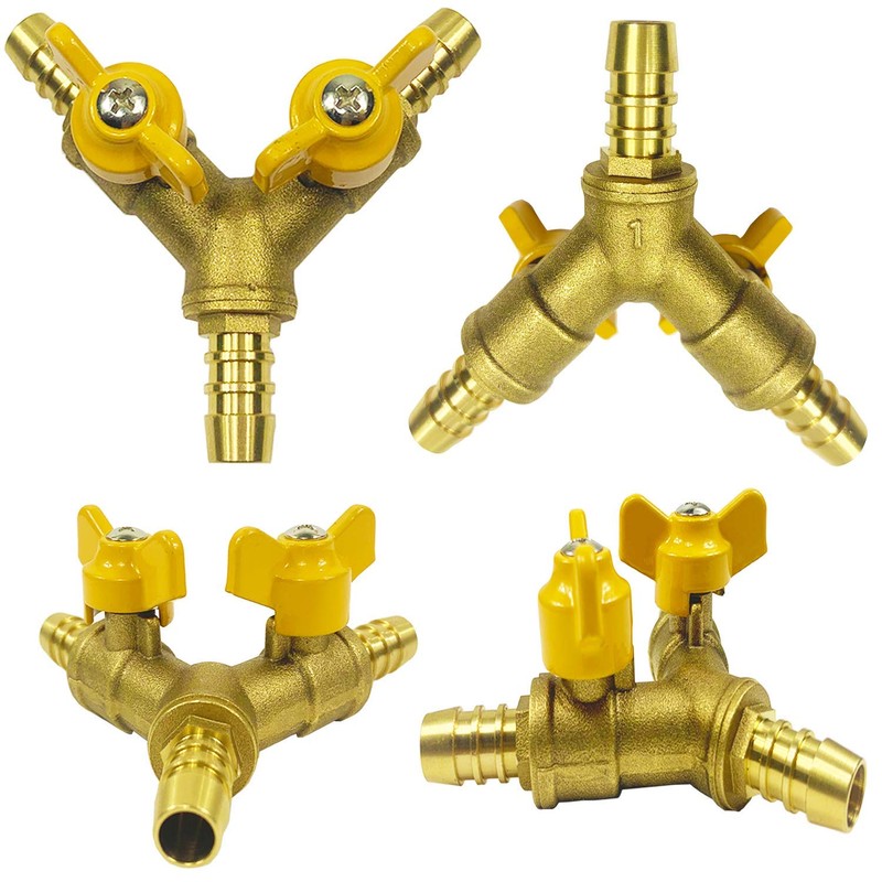 Da by Hose Barb Ball Valve 3/8" Brass Connector Y