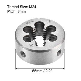 sourcing map M24 Metric Round Die, Machine Thread Left Hand Threading Die, Alloy Tool Steel Screw Thread Cutting Die