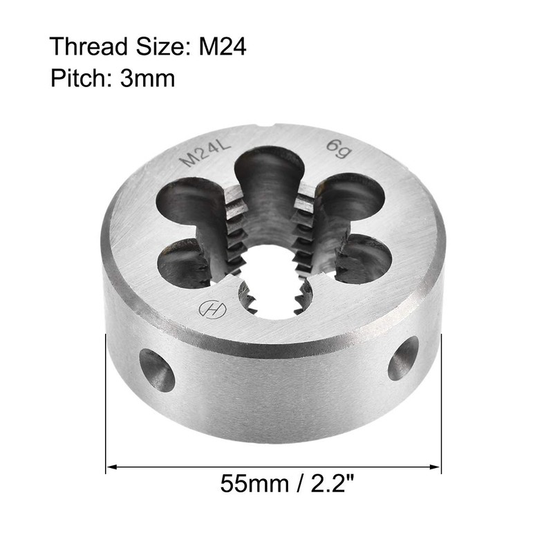 sourcing map M24 Metric Round Die, Machine Thread Left Hand
