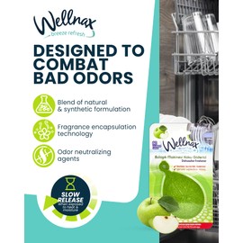 Wellnax Dishwasher Cleaner and Deodorizer for Smell, Mint Scented Dishwasher Freshener, Lasts Up To 60 Wash Cycles, Dishwasher Odor Eliminator & Spot Prevention on Glasses, Dishwares, Etc.