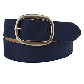Axesoria Vegan Suede Belt with Matte Silver Buckle in NAVY S/M
