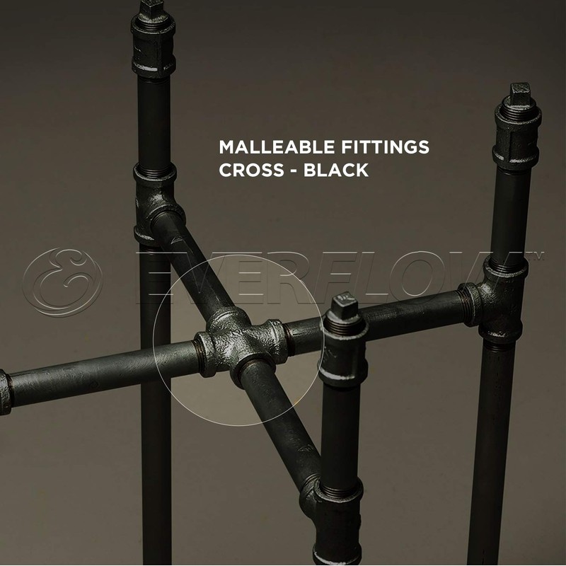 SUPPLY GIANT CNDS0018 Black Malleable Cross Fitting, 1/8", 1/8 Inch