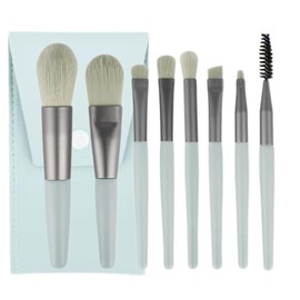 8 Pcs Makeup Brushes Set Premium Fiber Hair Makeup Brushes Super Soft Makeup Brush with Cosmetic Bag Easy to Carry Convenient for Everyday Makeup Beginners Makeup Tool (Green)