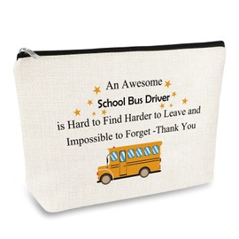 School Bus Driver Appreciation Gifts Bus Driver Makeup Bag Gifts For Women Thank You Gift for Bus Driver Cosmetic Bag School Bus Driver Christmas Retirement Gift Back to School End Of Term School Gift