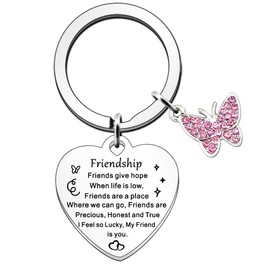 JETTOP Friendship Gifts for Women Best Friend Gift for Birthday Christmas Frienship Gifts Keyring Friends Give Hope