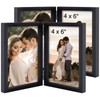 ORIVAN 2 Pack 4x6 Double Picture Frames Hinged Folding Photo