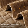Velvet Quilt Set Queen Size, Luxury Geometric Design, Gold Caramel