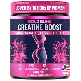 Creatina para mujeres  Suplemento de construccin de glteos con colgeno y BCAA  Apoya el desarrollo muscular, recuperacin despus del entrenamiento,... 