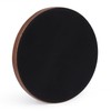 HofferRuffer Round Serving Tray 20'', Elegant Faux Leather Circle Ottoman