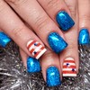 4th of July Nails Press on Nails Square Short Press
