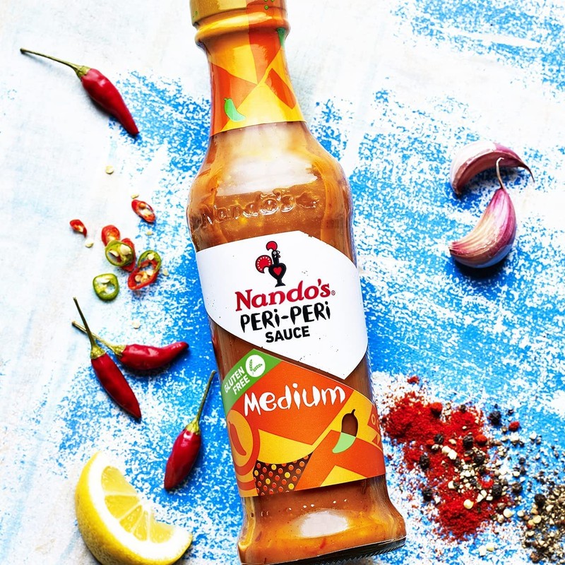 Nando's PERi-PERi Sauce Mixed Pack - Medium, Hot, Garlic, and