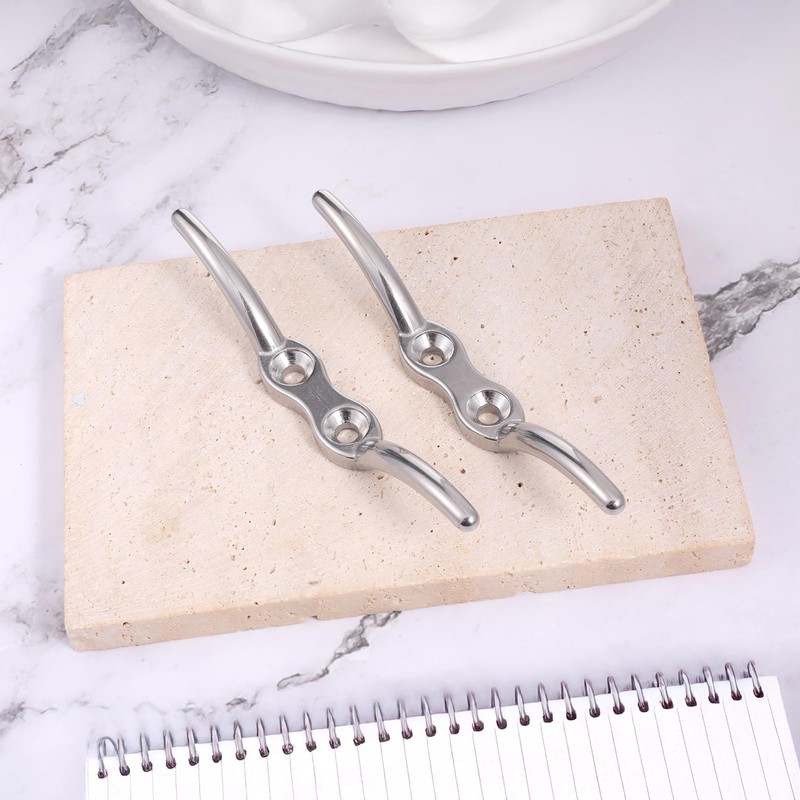 2 Pcs Marine Hardware Rope Cleat, 4 Inch Stainless Steel