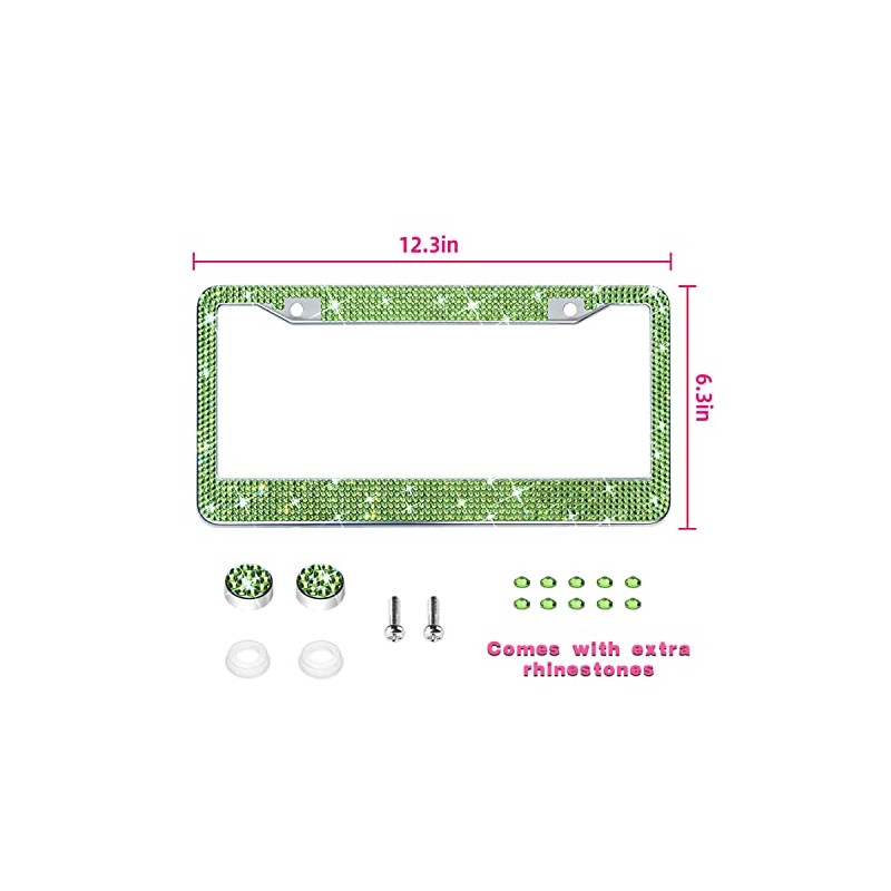 Bling License Plate Frame for Women, Sparkly Stainless Steel License