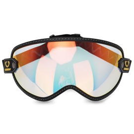 Soman EX ZERO Shield, Bubble Shield, Helmet Shield Goggles with Elastic Band for EX ZERO Damtrax M50 (Transparent Revo Red)