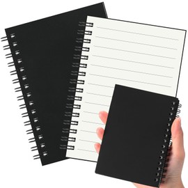 Qilery 2 Pack Small Notebooks A6 Spiral Notepads Little Writing Journals Bulk 4 x 6 Inch Ruled Notebook 100 Sheets Mini Memo Pads for Travel Office School Supplies (Black)