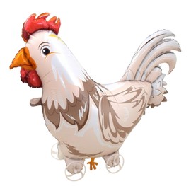 DazzJoy Huhn Luftballons Tiere mit Rädern, XXL Luftballon Tiere Ballons Hahn, Folienballon Tiere Geburtstag, Hühner Ballon Tiere für Dschungel Deko Geburtstag, Party Animals, Kindergeburtstag Deko