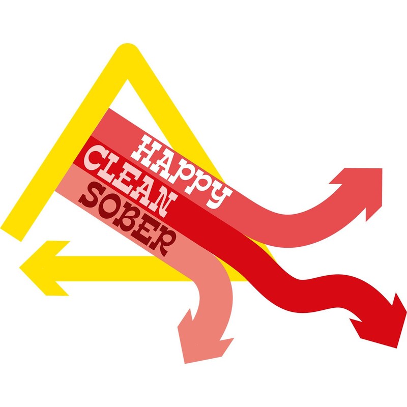 CafePress Happy Clean Sober Rectangle Bumper Sticker Car Decal