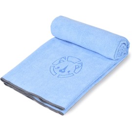 LINECY Pet Towel, Ultra Water Absorbent, Thin, 29.5 x 51.2 inches (75 x 130 cm), Large Dogs, Microfiber, Quick Drying, Antibacterial, Luxury, Bath, Large, Light Blue, 1 Piece