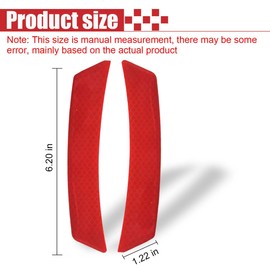 2PCS Car Reflective Trim Side Marker Stickers, Anti-Collision Wheel Eyebrow Guard Strip, Safety Warning Auto Door Reflector Guard Tape, Car Exterior Accessories for Side Bumper Fenders (Red-2Pcs)