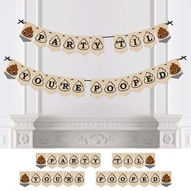 Party 'Til You're Pooped - Poop Emoji Party Bunting Banner - Party Decorations