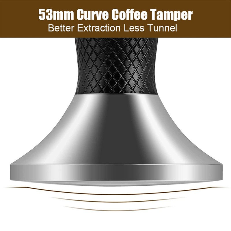 2 in 1 53mm Espresso Coffee Tamper with Stirrer Stainless