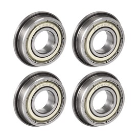 sourcing map F6900-ZZ Flanged Ball Bearings 10 x 22 x 6 mm Double Metal Shielded (GCr15) Chrome Steel Bearing Pack of 4