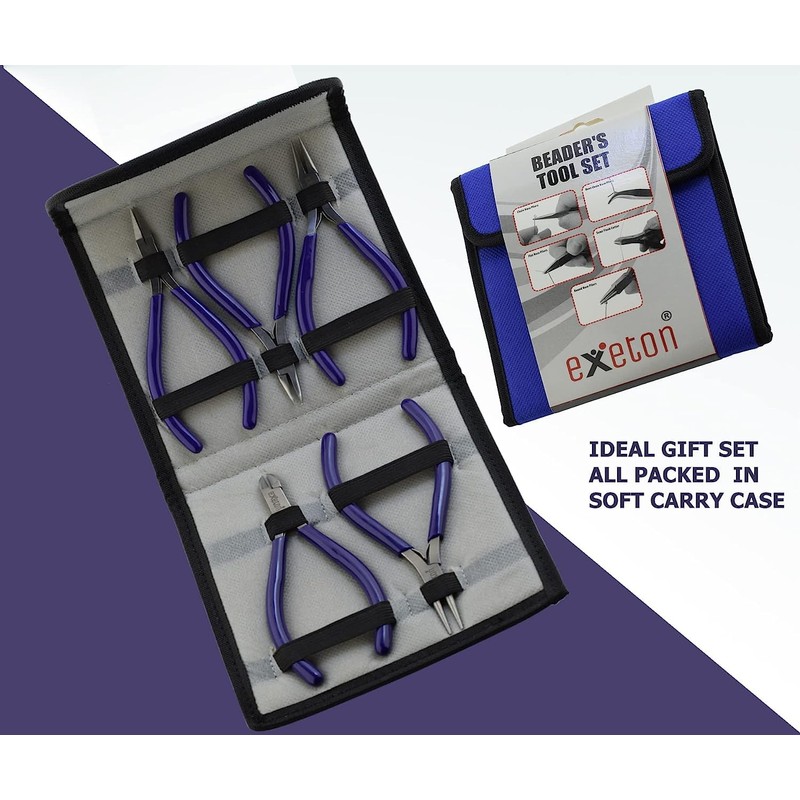Exeton Jewelry Pliers, Exeton Set of 5 Professional Jewelry Making