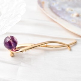 Hair Clip, Elegant gold color Hairpin Banana Clip French Style Twist Hair Barrette Non Slip Jaw Hair Claws Hair Accessories (purple)