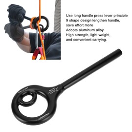 Figura de Rescate, Actualización de 9 Formas, Equipo de Escalada de 8 Descensores, Equipo de Descenso, Placa de Aparejo de Fácil Operación, Placa de Aparejo de Aleación de Aluminio para(negro)