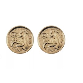 Colt Factory Gold Grip Medallions. 150 Yr. Anniversary Horse Head Medallions