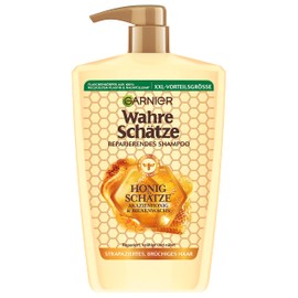 Garnier True Treasures Repairing Shampoo Honey Treasures XXL Format 1L Strengthens and Nourishes Damaged and Brittle Hair 1000 ml