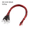 uxcell 10Pcs 5mm Pre Wired LED, Orange DC3-5V Clear Lens,