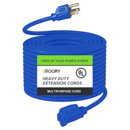 Outdoor Extension Cord Waterproof 100 FT, Blue 14/3 SJTW Heavy Duty, Flexible 100% Copper 3 Prong Extension Cord for Lawn, Garage,UL Listed