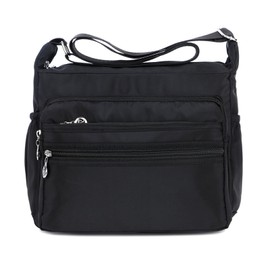 WITERY Crossboby Bags for Women - Waterproof Nylon Multi-Pocket Purse Shoulder Bag Zipper Handbag Messenger Bag with Adjustable Strap, Lightweight Ladies Medium Roomy Travel Purses Hobo Tote Bags