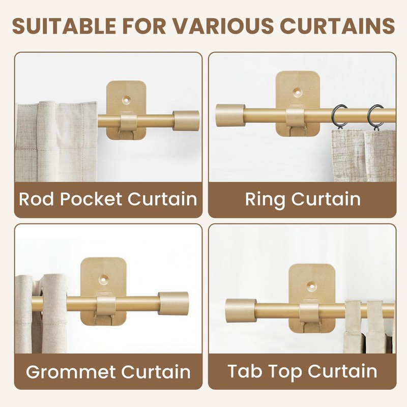 Curtain Rods No Drilling for Windows 28 to 36 Inch,