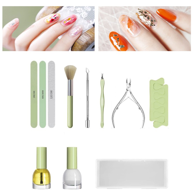 Nail Cuticle Care Tools Kit with Nail Files Buffer Stainless