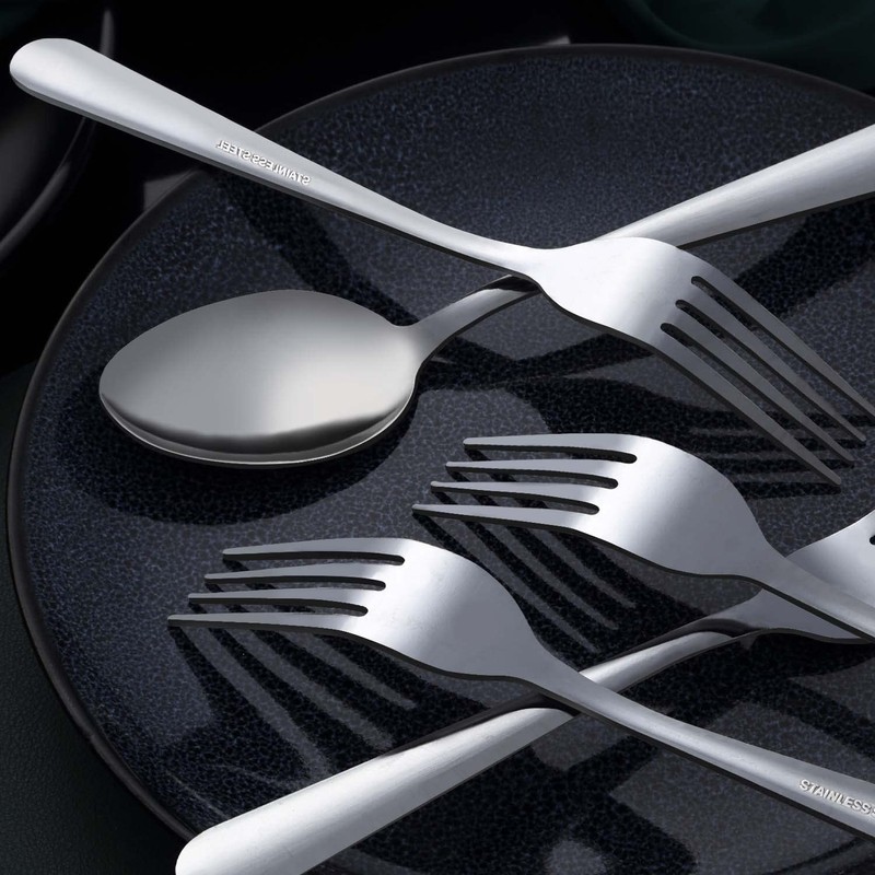 Unokit Stainless Steel Dinner Forks Silverware - 24 Pieces (7.1