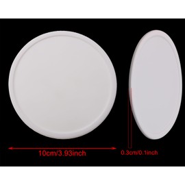 ONLYKXY 3 Pieces 3.93 Inch Silicone Coasters, Round Coasters for Drinks, Beverage Coffee Tea Coaster (White)
