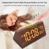 DreamSky Wooden Digital Alarm Clock for Bedroom - 7.7" Electric