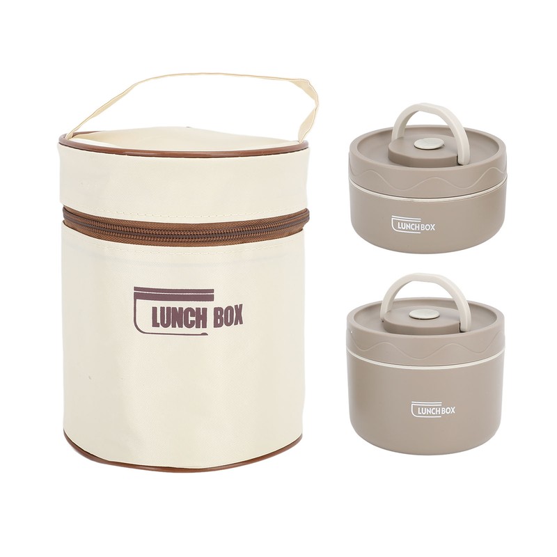 Insulated Lunch Container 304 Stainless Steel Leakproof Portable Round Thermal