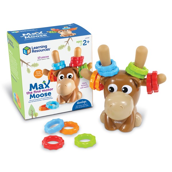 Learning Resources Max the Fine Motor Moose - 13 Pieces, Ages 2+ Toddler Learning Toys, Fine Motor Toy for Toddlers, Preschool Toys