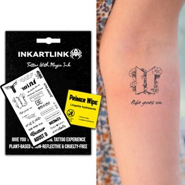 INKARTLINK Semi Permanent Tattoos, temporary tattoos, multiple designs, adult art designs, party favors, waterproof, realistic, no adhesive, no reflective, lasts 1-2 weeks (INS style small pattern)