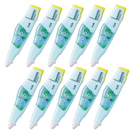 Plus Correction Tape Whiter PT 0.2 inch (5 mm), Pale Blue, Main Unit Set of 10, 10 Pieces 48-756 x 10