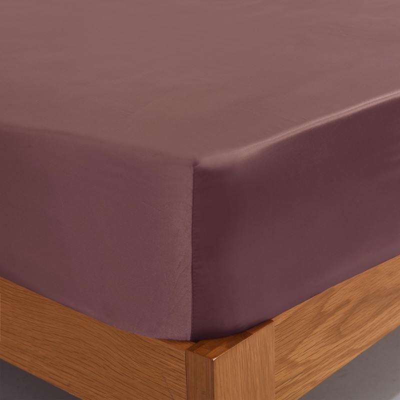 ROOEE Satin Silk Fitted Sheet with Pillowcase Set Breathable Soft