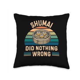 Retro Shumai Did Nothing Wrong Vintage Shumai Food Lover Throw Pillow