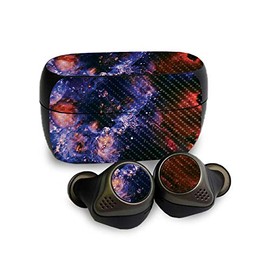 MightySkins Carbon Fiber Skin Compatible with Jabra Elite 85T - Andromeda | Protective, Durable Textured Carbon Fiber Finish | Easy to Apply, Remove, and Change Styles | Made in The USA