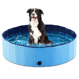 Jasonwell Foldable Dog Pet Bath Pool Collapsible Dog Pet Pool Bathing Tub Kiddie Pool Doggie Wading Pool for Puppy Small Medium Large Dogs Cats and Kids 39.5" Blue