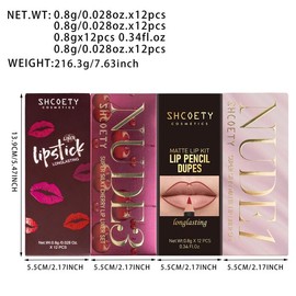 Long Lasting Matte Lip Liner Set, 4 Boxes Natural Look Lip Liner Pencil, Easy Coloring Lipstick Pen, Suitable for All Occasions Lip Makeup