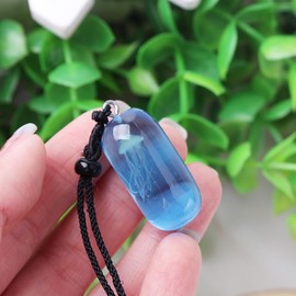 SHIDXIB 1Pcs Luminous Jellyfish Necklace Men's Pendant